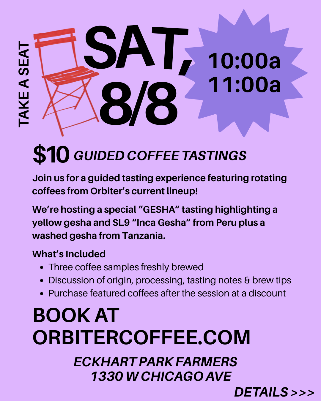 TAKE A SEAT // coffee tasting