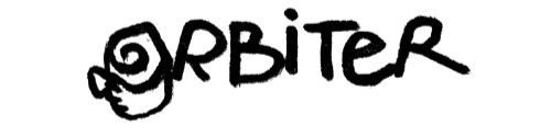 Black 'Orbiter' logo on a white background