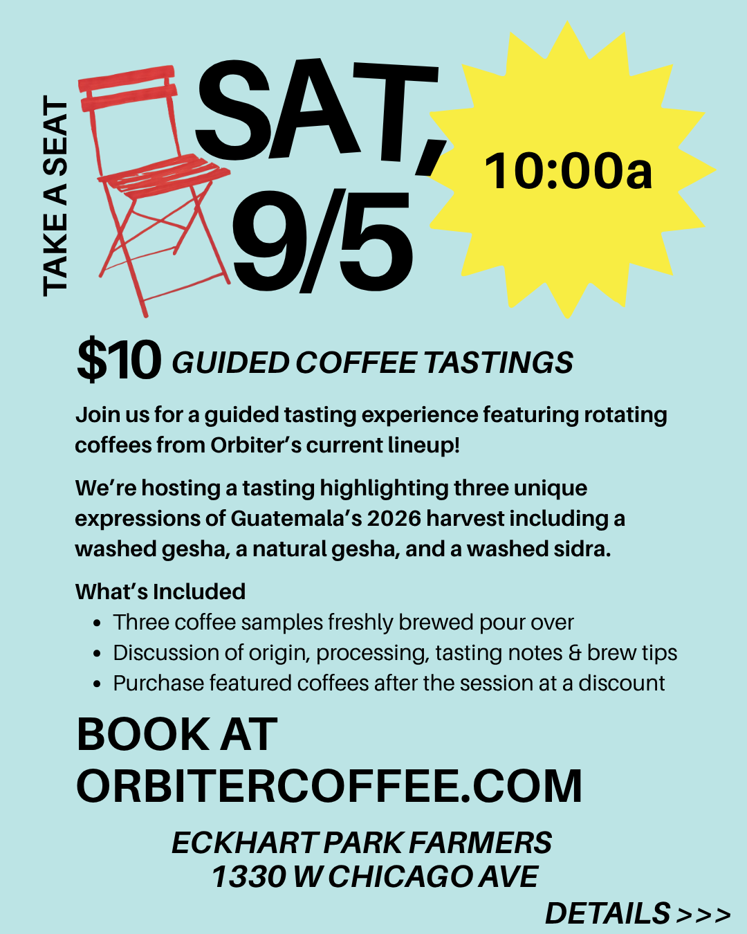TAKE A SEAT // coffee tasting